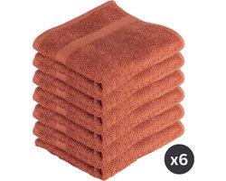 TISECO HOME STUDIO - Handdoek RIVA - SET/6 - 100% katoen - 450 g/m² - 100% katoen - superzacht en zeer absorberend - 50x100 cm - Terra