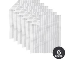 Tiseco Home Studio - Keukenhanddoek BASKET WEAVE - SET/6 - 100% katoen - met ophanglus - ultra-absorberend - sneldrogend- duurzaam materiaal - 50x70 cm - Licht grijs