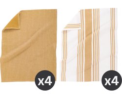 Tiseco Home Studio - Keukenhanddoek COMBO - SET/8 - 100% katoen - ultra-absorberend - sneldrogend- duurzaam materiaal - 50x70 cm - Camel