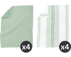 Tiseco Home Studio - Keukenhanddoek COMBO - SET/8 - 100% katoen - ultra-absorberend - sneldrogend- duurzaam materiaal - 50x70 cm - Greensmoke