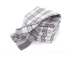 Tiseco Home Studio - Keukenhanddoek HONEY WAFFLE - SET/8 - 100% katoen - ultra-absorberend - sneldrogend- duurzaam materiaal - 50x70 cm - Groen