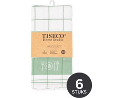 Tiseco Home Studio - Keukenhanddoek PHARAO BML - SET/6 - 100% katoen - met ophanglus - ultra-absorberend - sneldrogend- duurzaam materiaal - 50x70 cm - Greensmoke