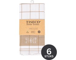 Tiseco Home Studio - Keukenhanddoek PHARAO BML - SET/6 - 100% katoen - met ophanglus - ultra-absorberend - sneldrogend- duurzaam materiaal - 50x70 cm - Zand