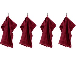 Tiseco Home Studio - Keukenhanddoek PHARAO HANDY - SET/4 - 100% katoen - badstof - met ophanglus - ultra-absorberend - sneldrogend - duurzaam materiaal - 50x50 cm - Rood