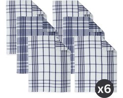Tiseco Home Studio - Keukenhanddoeken - SET/6 - 100% biologisch katoen - Ultra-absorberend en sneldrogend - 50x70 cm - Blauw