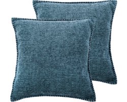 Tiseco Home Studio - Kussen DAMIAN (gevuld) - SET/2 - 100% polyester - Vierkant - 45x45 cm - Blue indigo