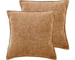 Tiseco Home Studio - Kussen DAMIAN (gevuld) - SET/2 - 100% polyester - Vierkant - 45x45 cm - Indiantan