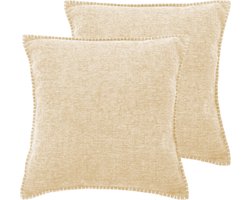 Tiseco Home Studio - Kussen DAMIAN (gevuld) - SET/2 - 100% polyester - Vierkant - 45x45 cm - Ivoor