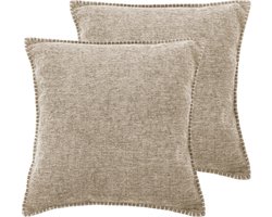 Tiseco Home Studio - Kussen DAMIAN (gevuld) - SET/2 - 100% polyester - Vierkant - 45x45 cm - Zand