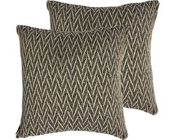 Tiseco Home Studio - Kussen (gevuld) ALPANA - SET/2 - 100% katoen - Vierkant - 45x45 cm - Zwart