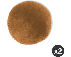 Tiseco Home Studio - Kussen (gevuld) MARSHMALLOW - SET/2 - polyester - teddyvulling - super zacht - Dia 40 cm - Indiantan