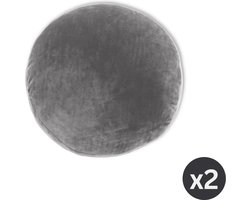 Tiseco Home Studio - Kussen (gevuld) MARSHMALLOW - SET/2 - polyester - teddyvulling - super zacht - Dia 40 cm - Lichtgrijs