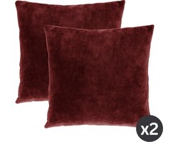 Tiseco Home Studio - Kussen (gevuld) MARSHMALLOW - SET/2 - polyester - teddyvulling - super zacht - Vierkant - 45x45 cm - Pomegranate