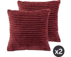TISECO HOME STUDIO - Kussen (gevuld) RIBBLE - SET/2 - microflannel - 45x45 cm - applebutter