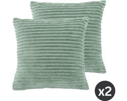 TISECO HOME STUDIO - Kussen (gevuld) RIBBLE - SET/2 - microflannel - 45x45 cm - greensage