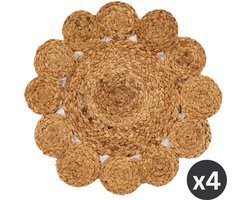 TISECO HOME STUDIO - Placemat FLOWER JUTE - SET/4 - jute - Rond - Dia 37 cm