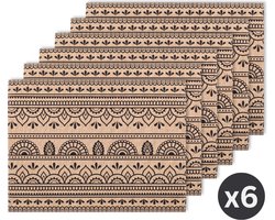 TISECO HOME STUDIO - Placemat POLY JUTE - SET/6 - polyester - Rechthoek - 33x45 cm - Arabesque