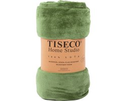 Tiseco Home Studio - Plaid COSY - microflannel - 220 g/m² - 240x220 cm - Greenolive