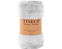 Tiseco Home Studio - Plaid COSY - microflannel - 220 g/m² - 240x220 cm - Lichtgrijs