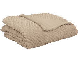 Tiseco Home Studio Plaid - Sand Effen Microflanel - 150 x 200 cm - - 3185SAND-150 x 200 cm
