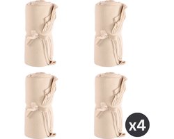 Tiseco Home Studio - Plaids RISO - 4 stuks - fleece - horeca - 130x160 cm, Ivoor