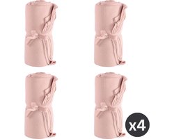 Tiseco Home Studio - Plaids RISO - 4 stuks - fleece - horeca - 130x160 cm, Roze