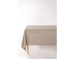 Tiseco Home Studio - Tafelkleed MYRNA - - 100% katoen - Gemakkelijk onderhoud, tijdloze elegantie - 145x300 cm - Taupe