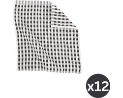 Tiseco Home Studio - Vaatdoek OMAN - SET/12 - 100% katoen - badstof - ultra-absorberend - sneldrogend - duurzaam materiaal - 32x35 cm - Zwart