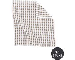 Tiseco Home Studio - Vaatdoek OMAN - SET/18 - 100% katoen - badstof - ultra-absorberend - sneldrogend - duurzaam materiaal - 32x35 cm - Taupe