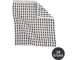 Tiseco Home Studio - Vaatdoek OMAN - SET/18 - 100% katoen - badstof - ultra-absorberend - sneldrogend - duurzaam materiaal - 32x35 cm - Zwart