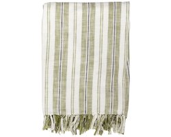 Tiseco - Katoenen deken INDIRA - Gestreept Design - 150x200 cm, groen