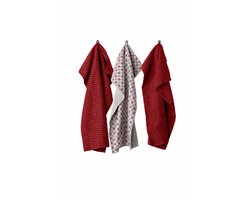 Tiseco - Keukenhanddoek ESSENTIALS - Microvezel - Ultra-absorberend - Sneldrogend - 40x60 cm, rood