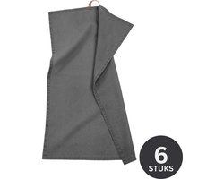 Tiseco - Keukenhanddoeken MYRNA - SET/6 - katoen - Handig op te hangen, sterke absorptie - 50x70 cm - Houtskool