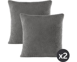 Tiseco - Kussen COCOON (gevuld) - SET/2 - Half fleece - 45x45 cm, grijs