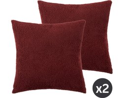 Tiseco - Kussen COCOON (gevuld) - SET/2 - Half fleece - 45x45 cm, mahogany