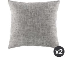 Tiseco - Kussen DALLAS (gevuld) - linnenlook - 45x45 cm, grijs