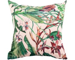 Tiseco - Kussen (gevuld) Bloemen print - SET/2 Fluweel - 45x45 cm