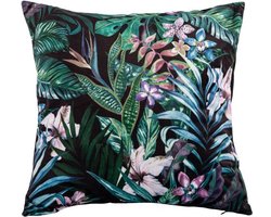 Tiseco - Kussen (gevuld) Bloemen print - SET/2 Fluweel - 45x45 cm