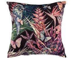 Tiseco - Kussen (gevuld) Bloemen print - SET/2 Fluweel - 45x45 cm
