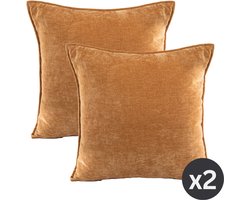 Tiseco - Kussen (gevuld) JULIEN - Woonkamer - 45x45 cm - Bruin