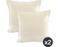 Tiseco - Kussen (gevuld) JULIEN - Woonkamer - 45x45 cm - Ivoor