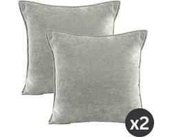 Tiseco - Kussen (gevuld) JULIEN - Woonkamer - 45x45 cm - Lichtgrijs