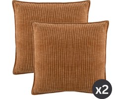 Tiseco - Kussen (gevuld) JULIETTE - Woonkamer - 45x45 cm - Bruin