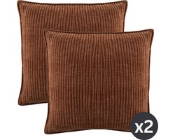 Tiseco - Kussen (gevuld) JULIETTE - Woonkamer - 45x45 cm - Cognac