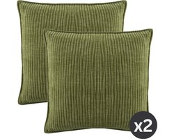 Tiseco - Kussen (gevuld) JULIETTE - Woonkamer - 45x45 cm - Groen