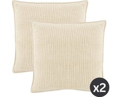 Tiseco - Kussen (gevuld) JULIETTE - Woonkamer - 45x45 cm - Ivoor