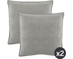 Tiseco - Kussen (gevuld) JULIETTE - Woonkamer - 45x45 cm - Lichtgrijs