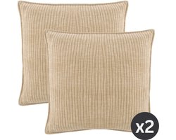 Tiseco - Kussen (gevuld) JULIETTE - Woonkamer - 45x45 cm - Zand