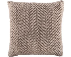 Tiseco - Kussen (gevuld) RENEE - Gebreide look - 45x45 cm, taupe