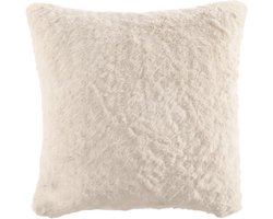 Tiseco - Kussen (gevuld) RUBY - zacht imitatie konijnenbont - 45x45 cm, Beige